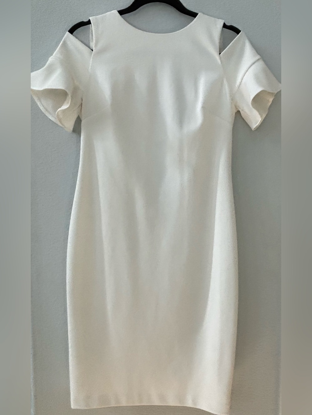 Calvin Klein White Cold Shoulder Sheath Dress Size 8 (Minor Snag)
